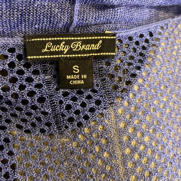 Lucky Brand Women's Lite‎ cardigan buttonless style Blue Size Small - Picture 4 of 4